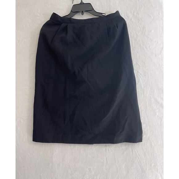 Vintage SASSON PARIS Black Midi Long skirt front pockets Made In USA Sz XS (12 Y - Picture 2 of 8